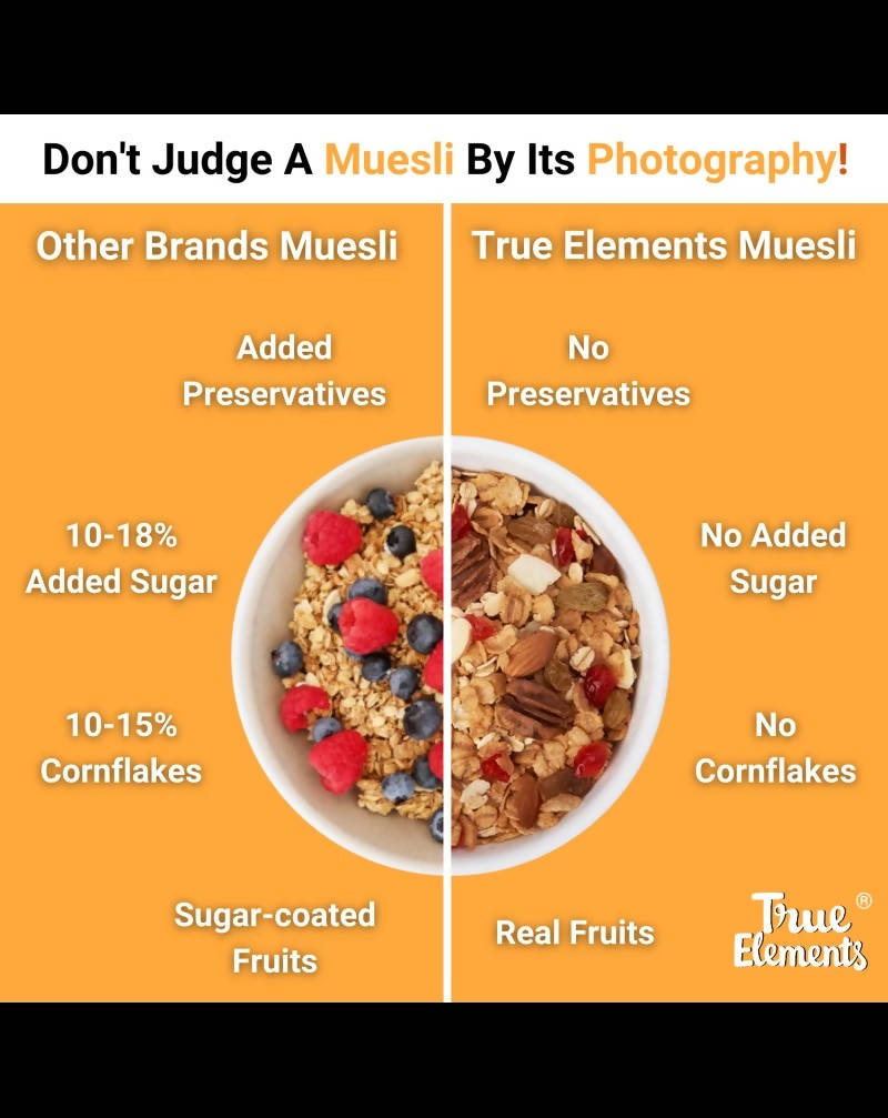 True Elements Fruit And Nut Muesli - Protein Rich