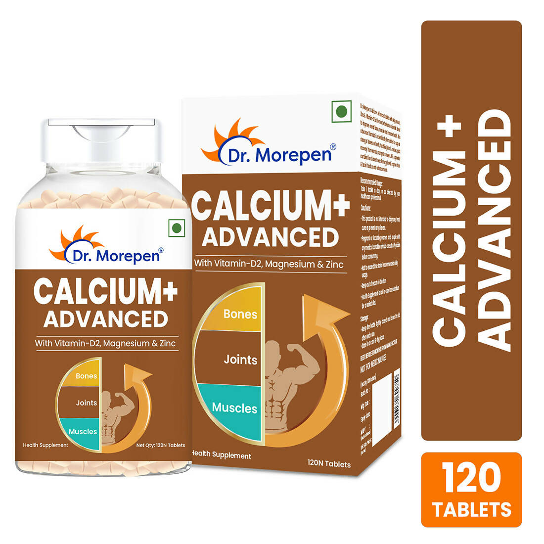 Dr. Morepen Calcium+ Advanced Tablets with Vitamin - D2, Magnesium & Zinc