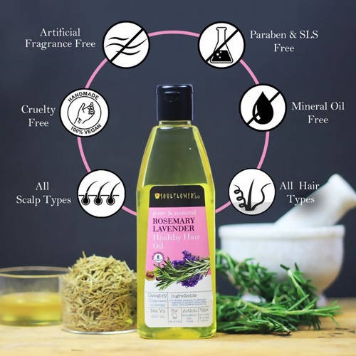 Soulflower Pure & Natural Rosemary Lavender Healthy Hair Oil