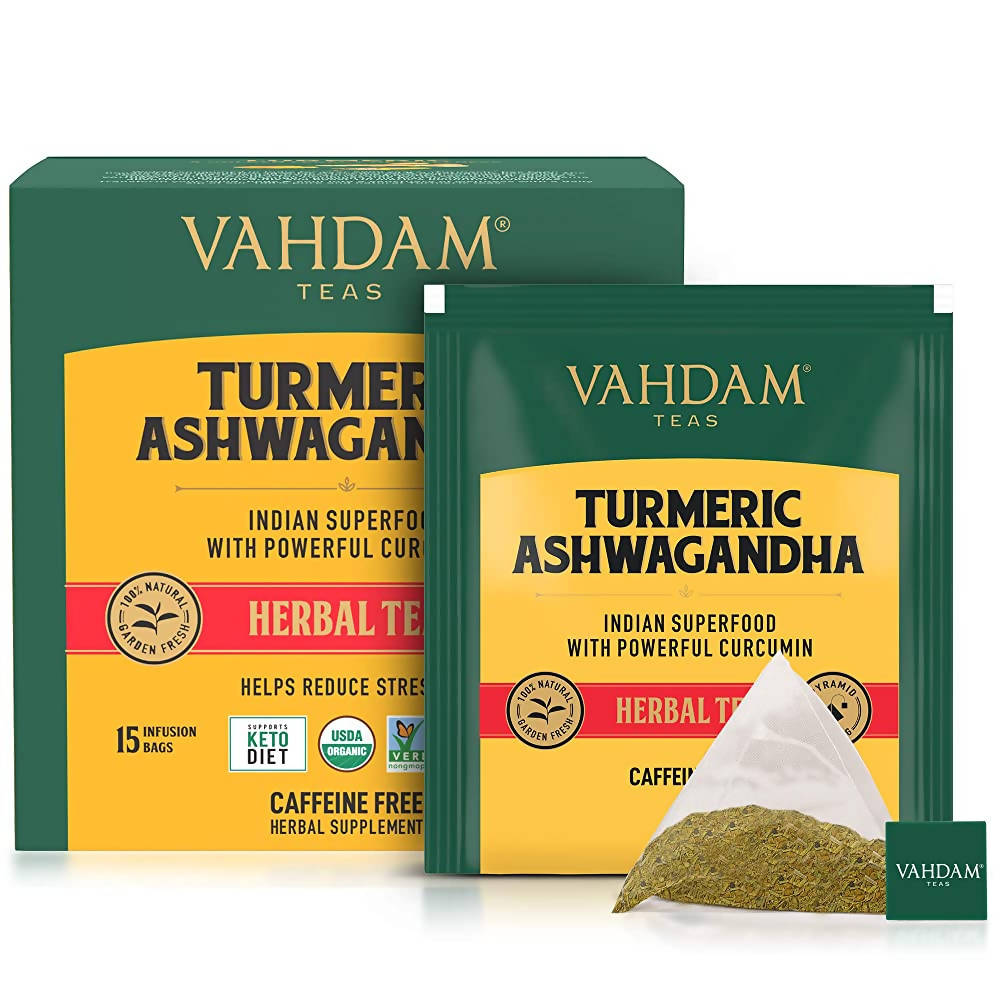 Vahdam Turmeric Ashwagandha Herbal Tea Bags