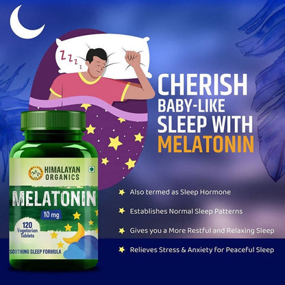 Himalayan Organics Melatonin 10 mg Vegetarian Tablets