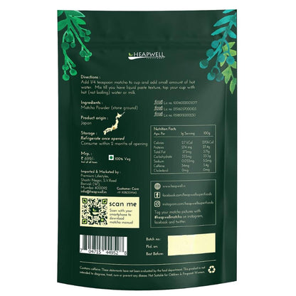 Heapwell Superfoods Japanese Matcha Green Tea Powder