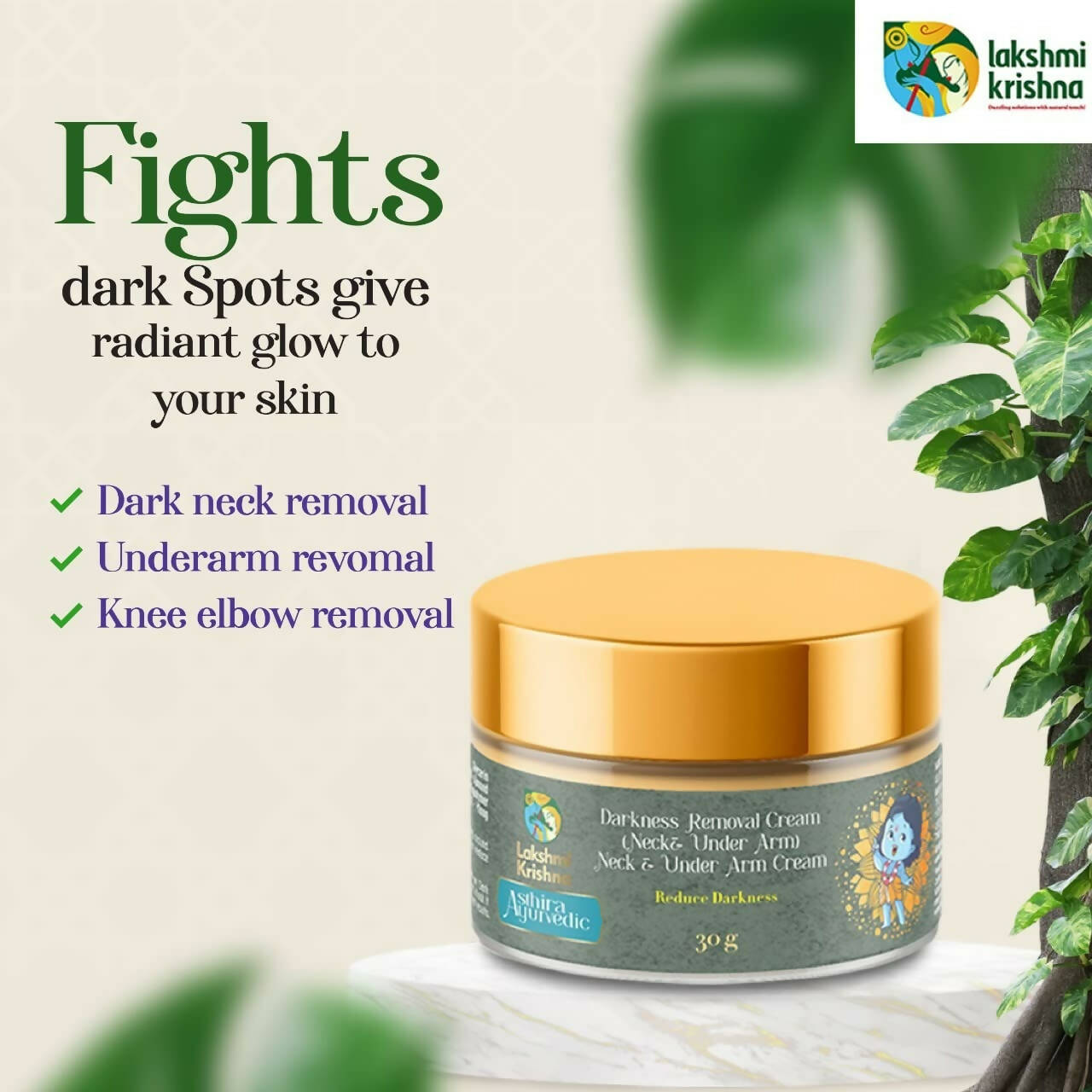 Lakshmi Krishna Naturals Darkness Removal Cream (Neck and Underarm)