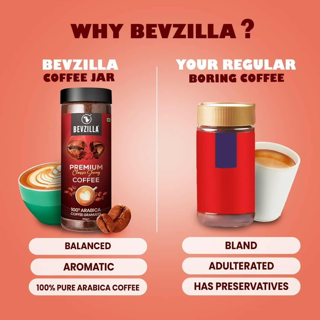 Bevzilla 100% Arabica Instant Classic Strong Coffee Powder