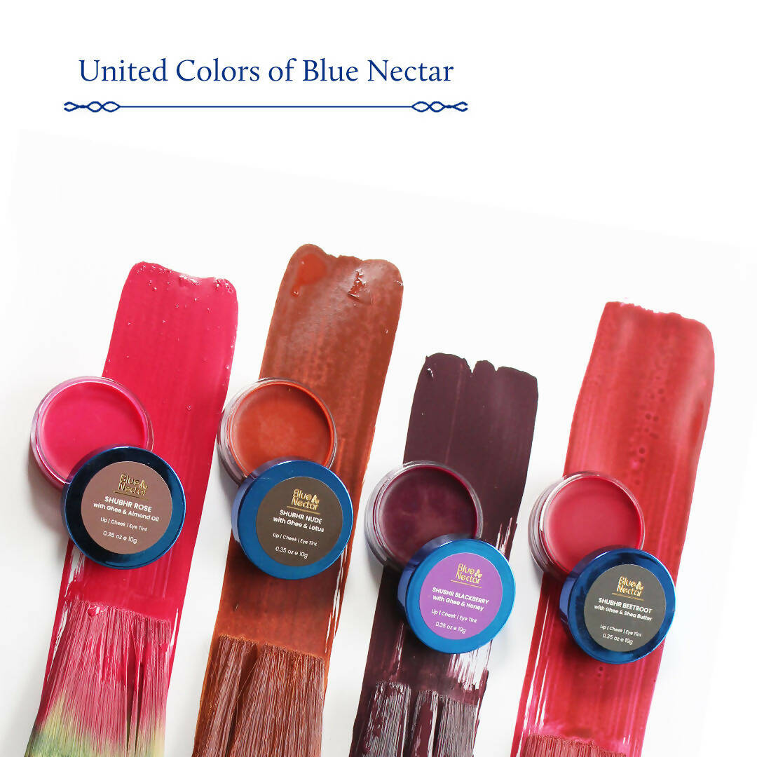 Blue Nectar Shubhr Beetroot Lip, Cheek & Eye Tint with Ghee & Almond Oil