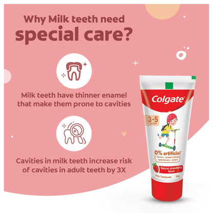 Colgate Toothpaste with Natural Strawberry Flavour for Kids