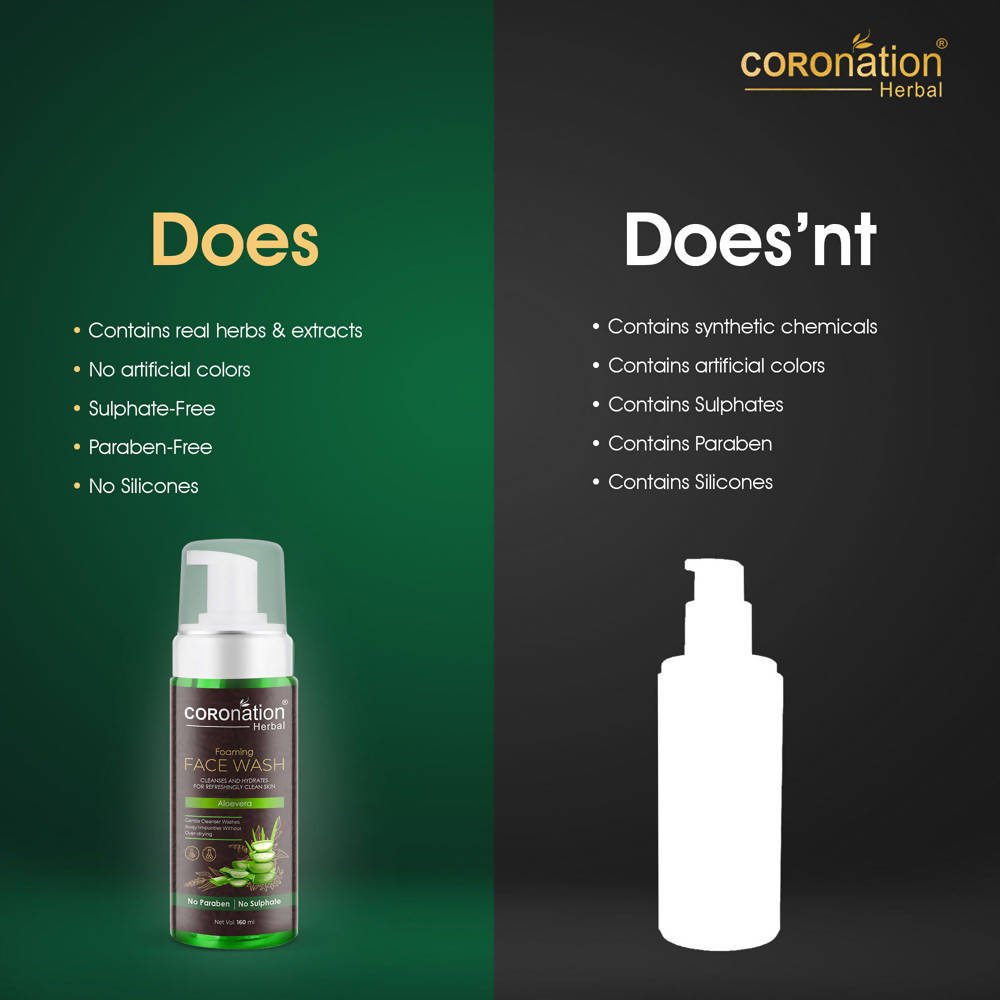 Coronation Herbal Aloevera Foaming Face Wash