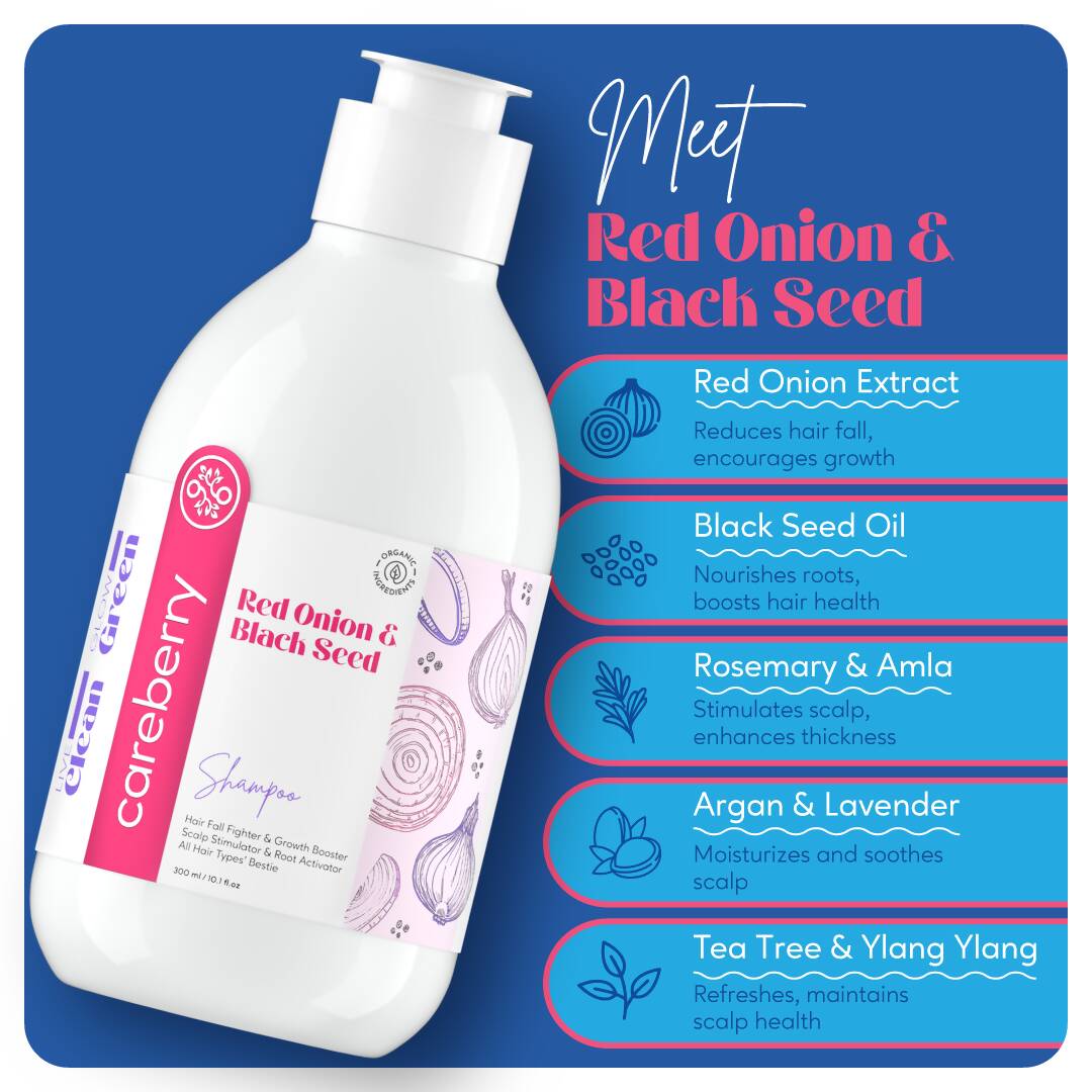Careberry Organic Red Onion & Black Seed Stimulating Shampoo