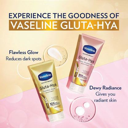 Vaseline Gluta Hya Serum-in-Lotion - Dewy Radiance, Overnight Radiance & Flawless Glow Combo