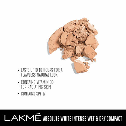 Lakme Absolute White Intense Wet & Dry Compact - Golden Medium/Golden Sand