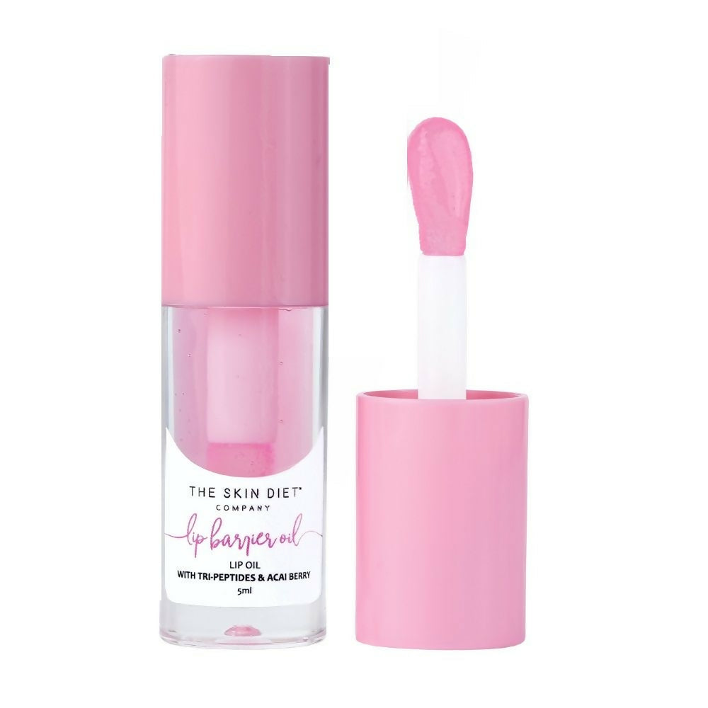 The Skin Diet Company Lip Barrier Oil Clear Gloss with Peptides Hydrates, For Dry & Pigmented Lips