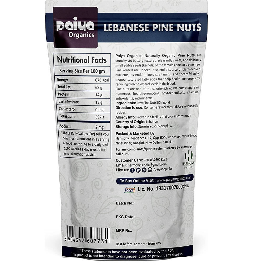 Paiya Organics Lebanese Pine Nuts