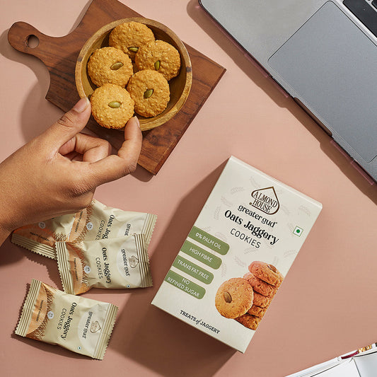Almond House Oats Jaggery Cookies