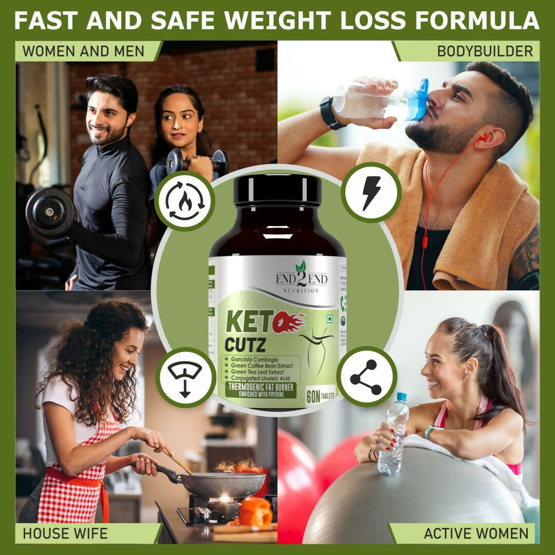 End2End Nutrition Keto Cutz Fat Burner For Weight Loss Tablets