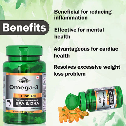 Cipzer Omega 3 Fish Oil Softgel Capsules -  usa australia canada 