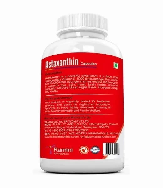 Ramini Bio Nutrition Astaxanthin 4mg Veg Capsules