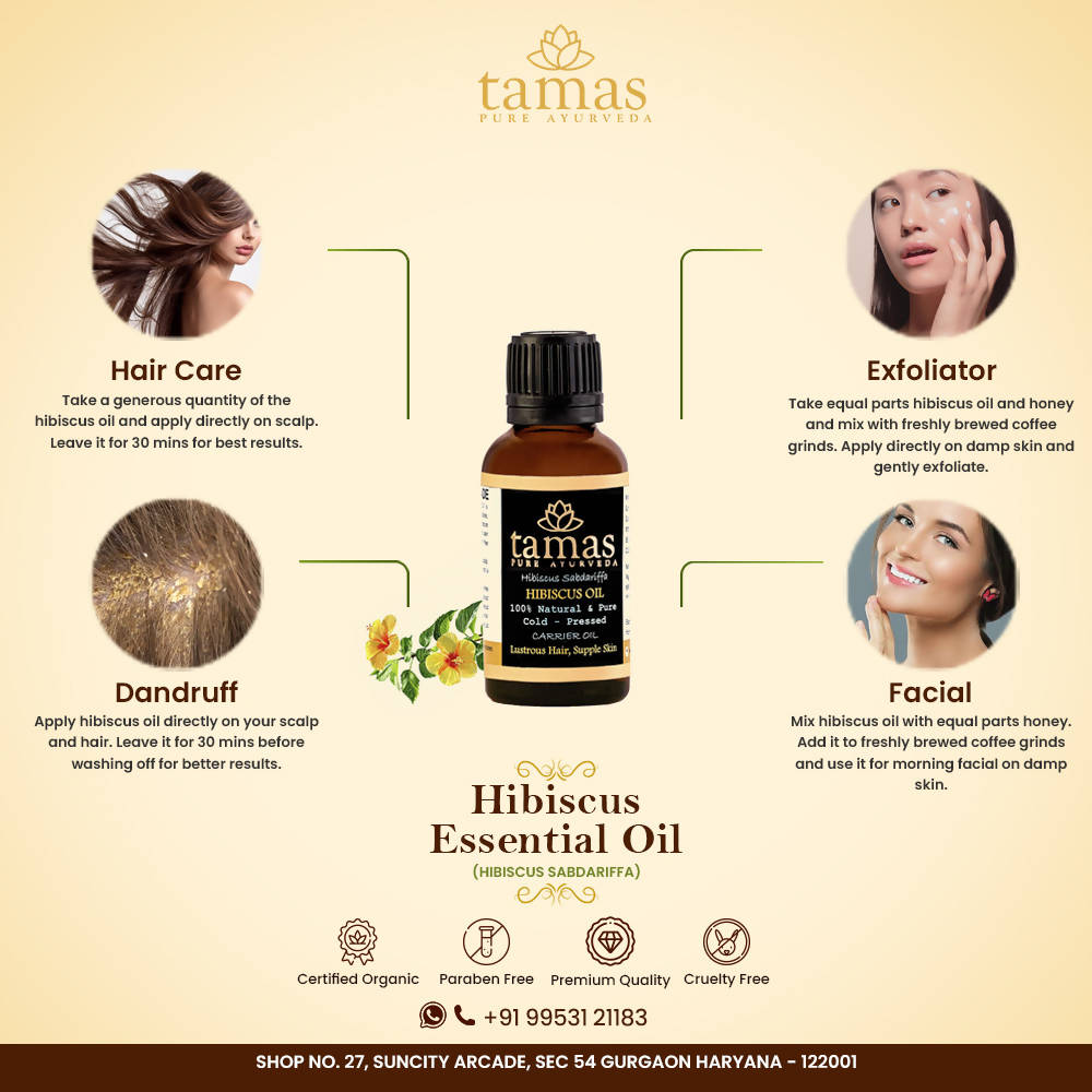 Tamas Pure Ayurveda 100% Natural Hibiscus Cold-Pressed Oil