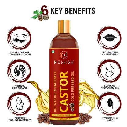 Newish Pure & Natural Castor Oil for Hair & Skin