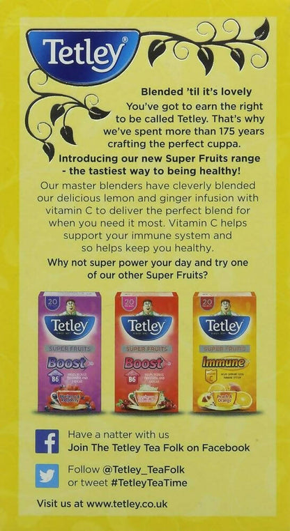 Tetley Fruit Infusions With Lemon And Ginger Tea Bags