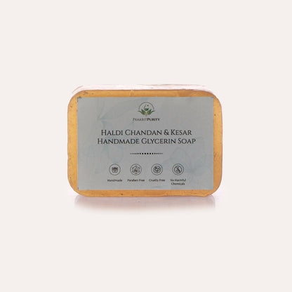 PrakritPurity Haldi Chandan & Kesar Handmade Glycerin Soap - BUDEN