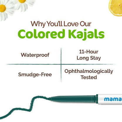 Mamaearth Long Stay Colored Kajal for 11-Hour-Forest Green