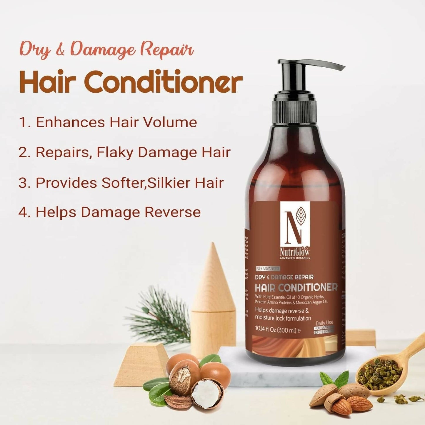 NutriGlow Advanced Organics Bio Advanced Daily Use Dry and Damage Repair Hair Conditioner