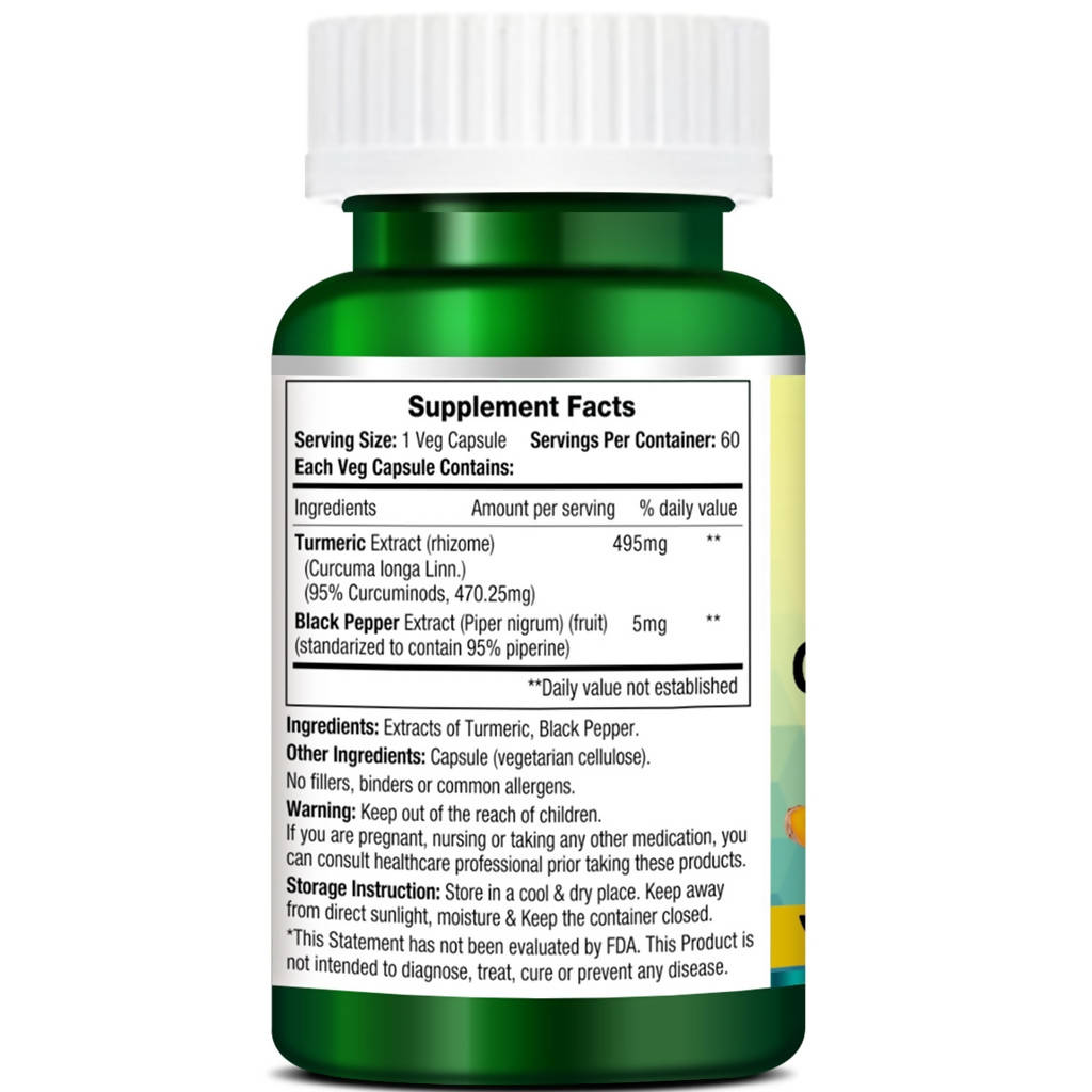 Morpheme Remedies Turmeric Curcumin 95% Veg Capsules