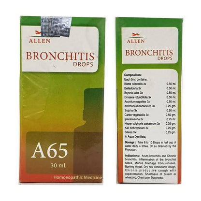 Allen Homeopathy A65 Bronchitis Drops