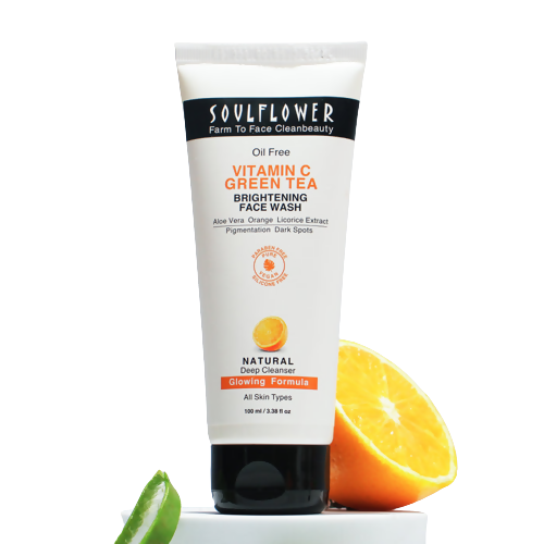 Soulflower Vitamin C Green Tea Brightening Face Wash - usa canada australia