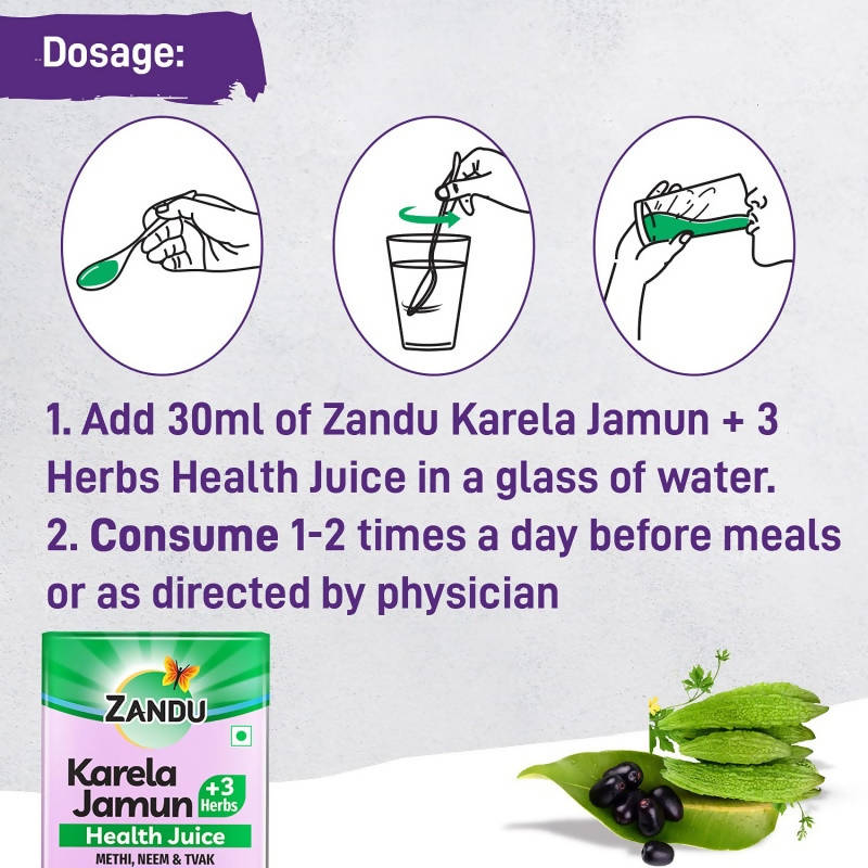 Zandu Karela Jamun + 3 Herbs Health Juice