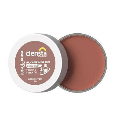 Clensta Lush & Blush Lip, Cheek & Eye Tint 06 Coral Crush