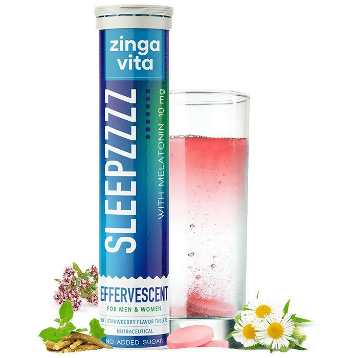 Zingavita Sleepzzzz with Melatonin 10mg Effervescent Tablets - Strawberry Flavor