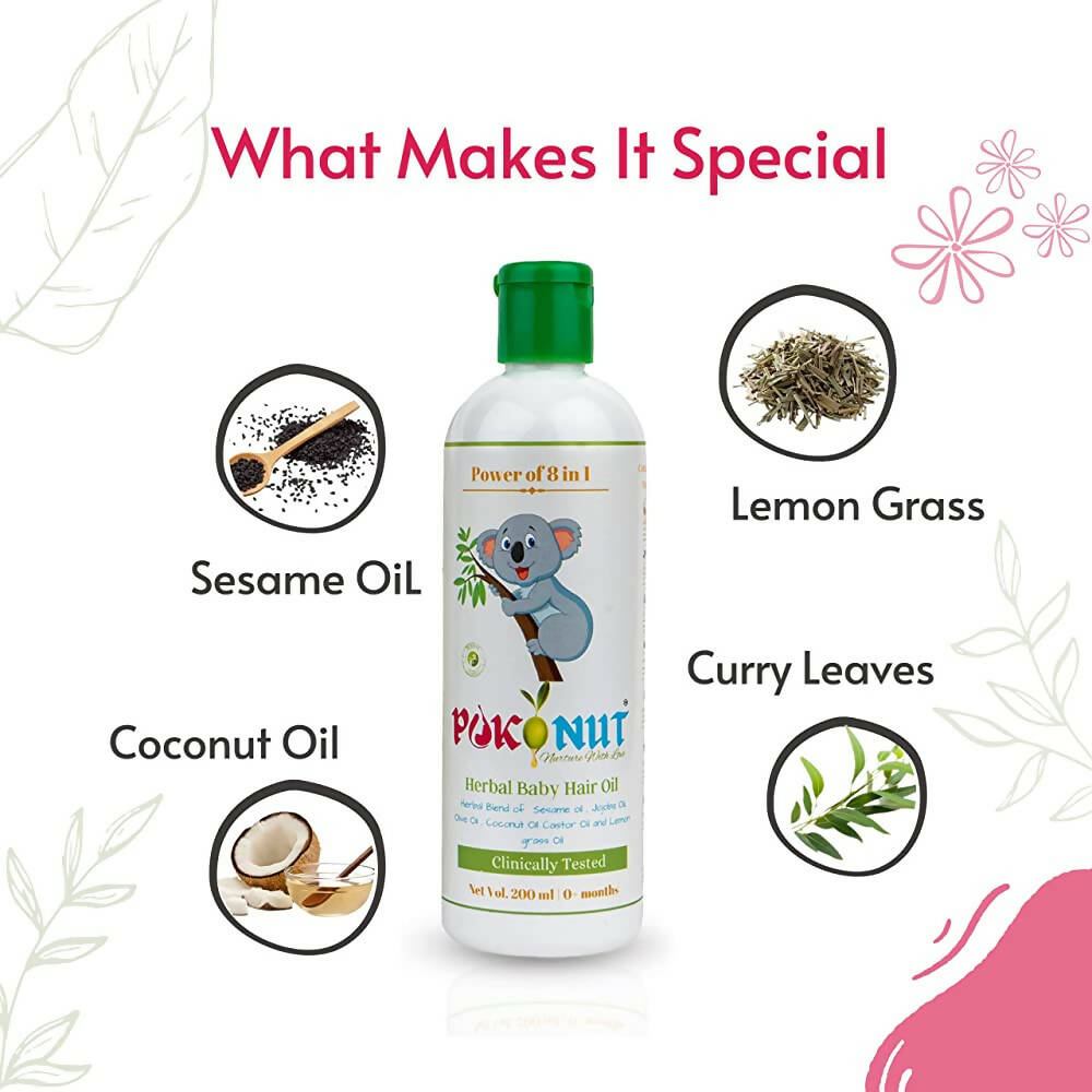 Pokonut Herbal Chemical Free Baby Hair Oil