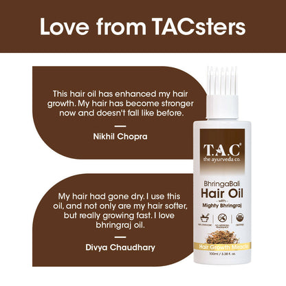 TAC - The Ayurveda Co. Bhringabali Hair Oil for Hairfall Control & Hair Growth with Bhringraj & Amla