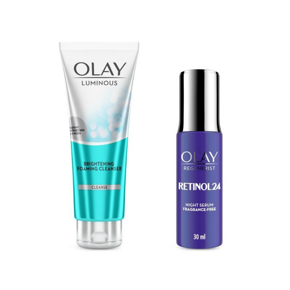 Olay Retinol Kit for Overnight Repair - Serum with Free Cleanser - 130ML