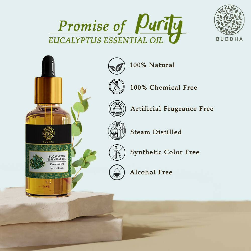 Buddha Natural Eucalyptus Pure Essential Oil-For Aromatherapy,Relaxation,Skin Therapy,Hair Care