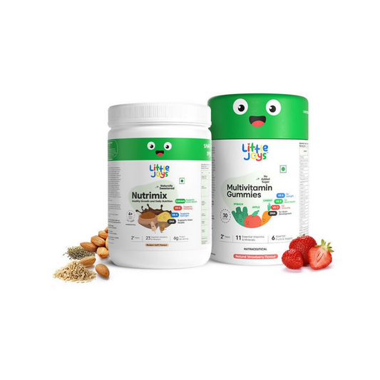 Little Joys Nutrimix Nutrition Powder Kulfi Almond + Multivitamin Gummies Combo