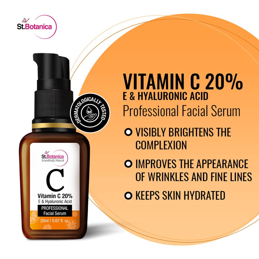 St.Botanica Vitamin C 20% E & Hyaluronic Acid Professional Facial Serum