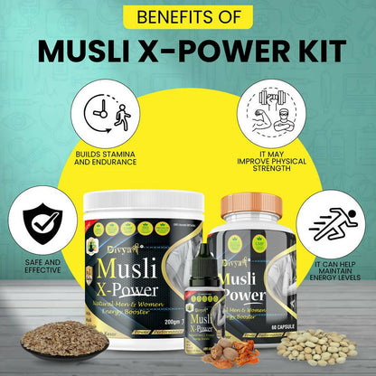 Divya Shree Musli X-Power Cap, Oil and Prash Combo