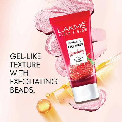 Lakme Blush & Glow Hydrating Strawberry Face Wash With Vitamin C Serum