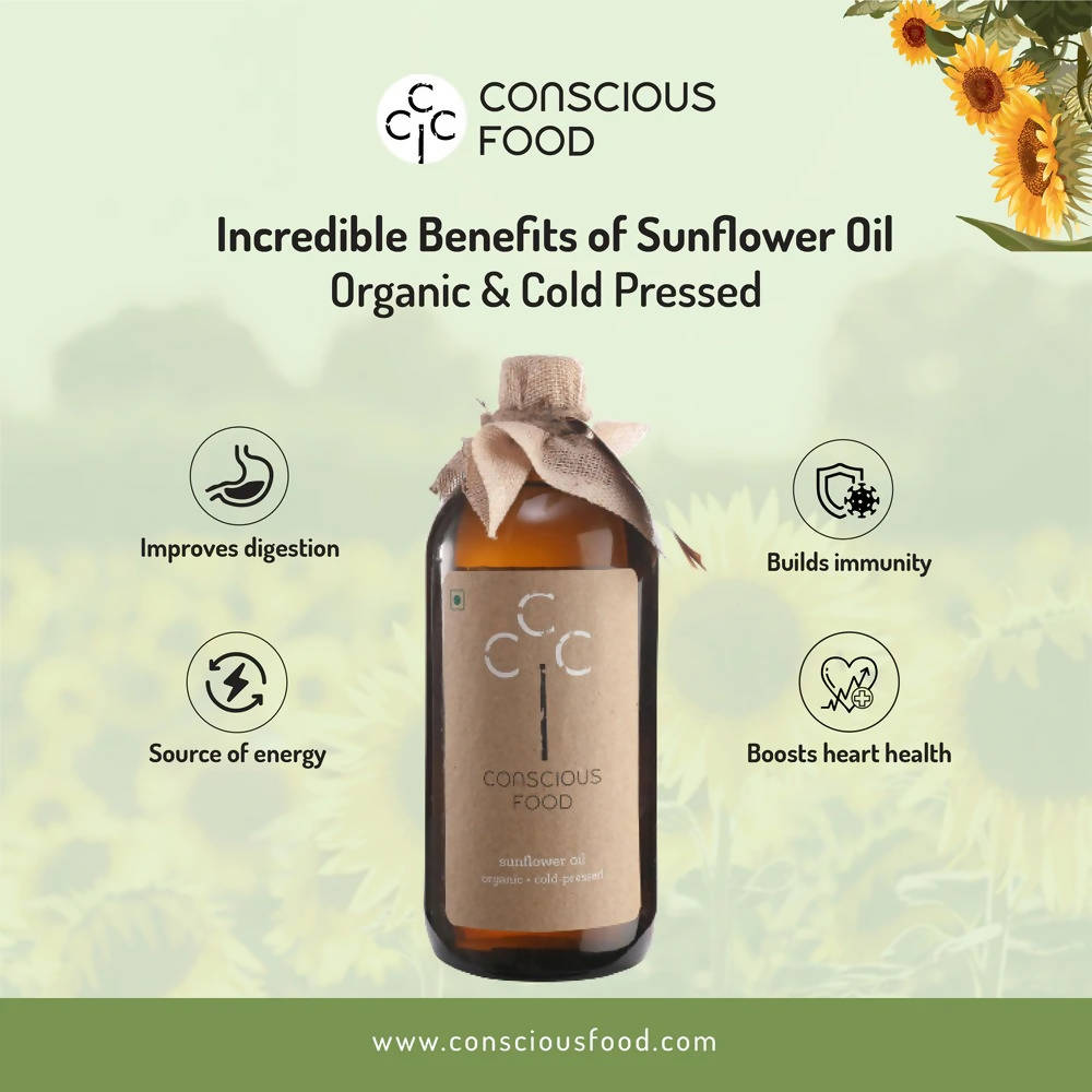 Conscious Food Organic Sunflower Cold Pressed Oil