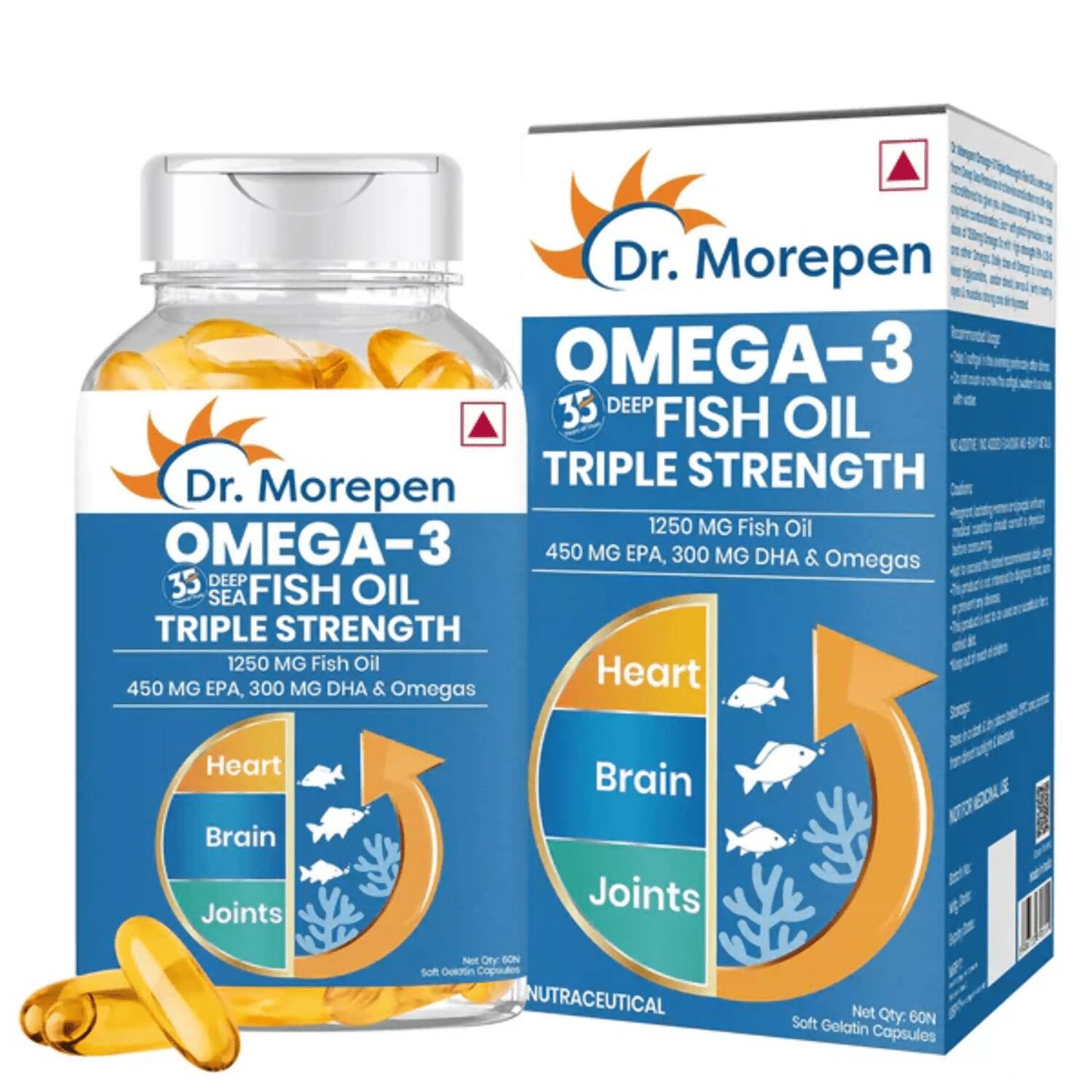 Dr. Morepen COD Liver Oil Softgels and Omega 3 Deep Sea Fish Oil Softgels Combo
