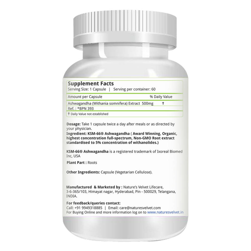 Nature's Velvet KSM - 66 Ashwagandha Capsule