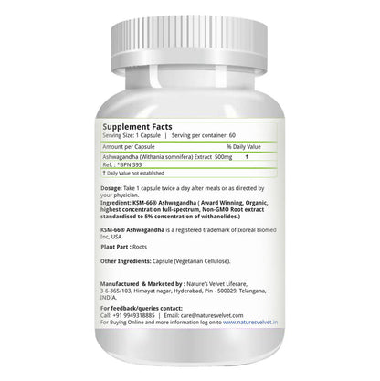 Nature's Velvet KSM - 66 Ashwagandha Capsule