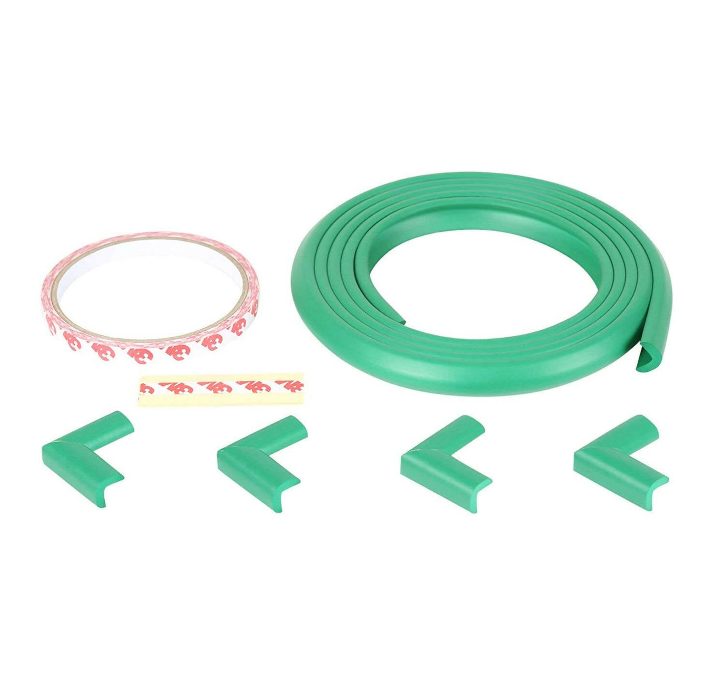 Safe-O-Kid Unique High Density L-Shaped 2 Mtr Long Mini 1 Edge Guard With 4 Corner Cushions - Green -  USA, Australia, Canada 