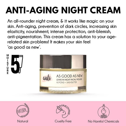Auli As Good As New Anti Ageing Anti Wrinkle Skin Glowing Nourishing Night Cream
