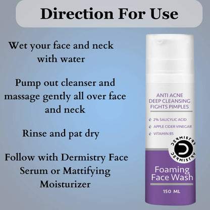 Dermistry Mattifying Moisturizer & Anti Acne Foaming Face Wash