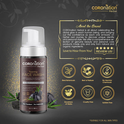 Coronation Herbal Activated Charcoal Foaming Face Wash