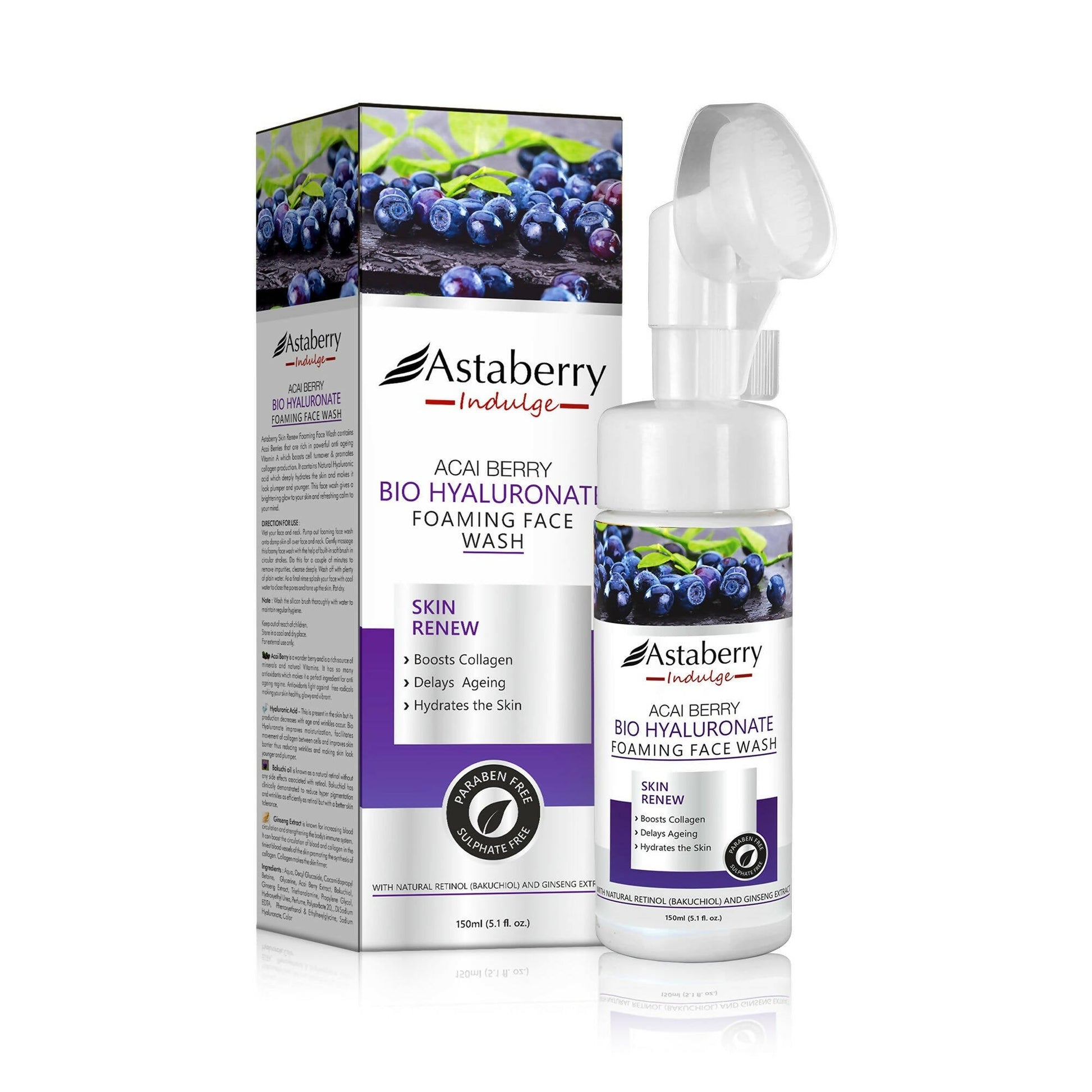 Astaberry Indulge Acai Berry Foaming Face Wash - usa canada australia