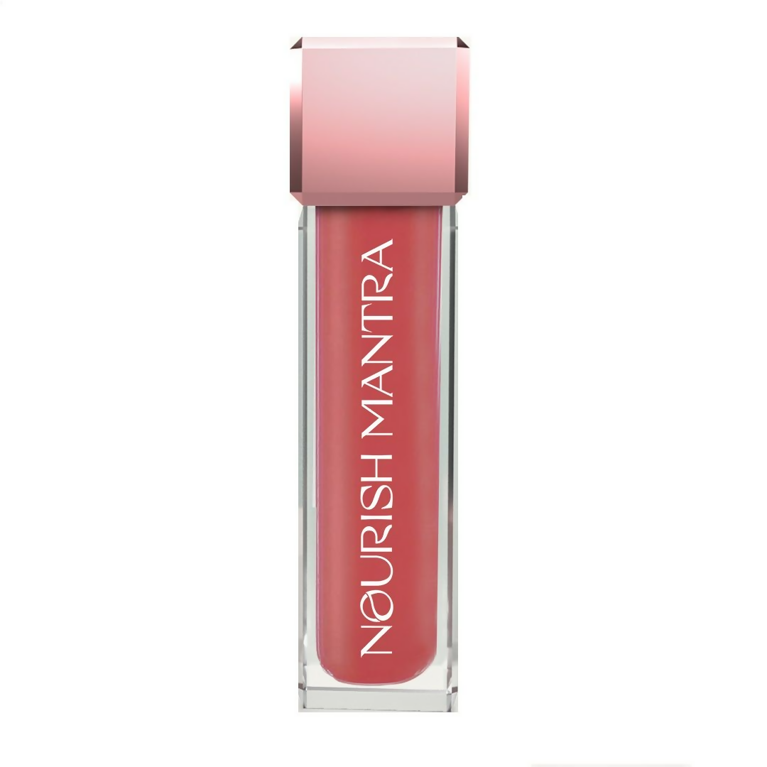 Nourish Mantra Liquid Lipstick Creamy Matte with SPF / Water Proof, Smudge Proof Shade -Tedha Medha Hazelnut